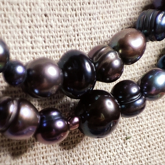 Iris & Lily Peacock Freshwater Pearls Blue Gray Purple Long Strand Necklace NWT - Picture 4 of 10
